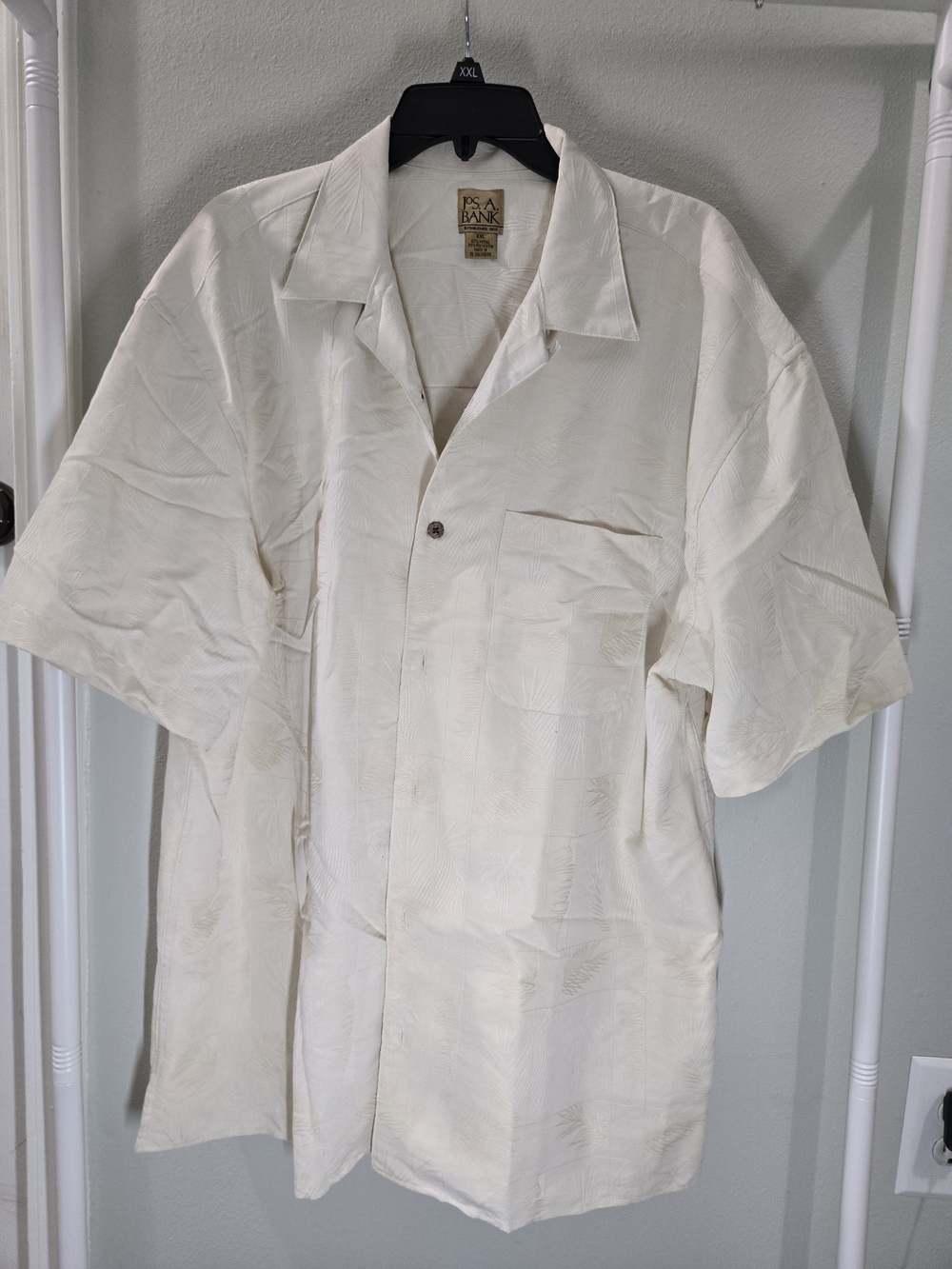 Jos. A. Bank Cream Short Sleeve Camp Shirt